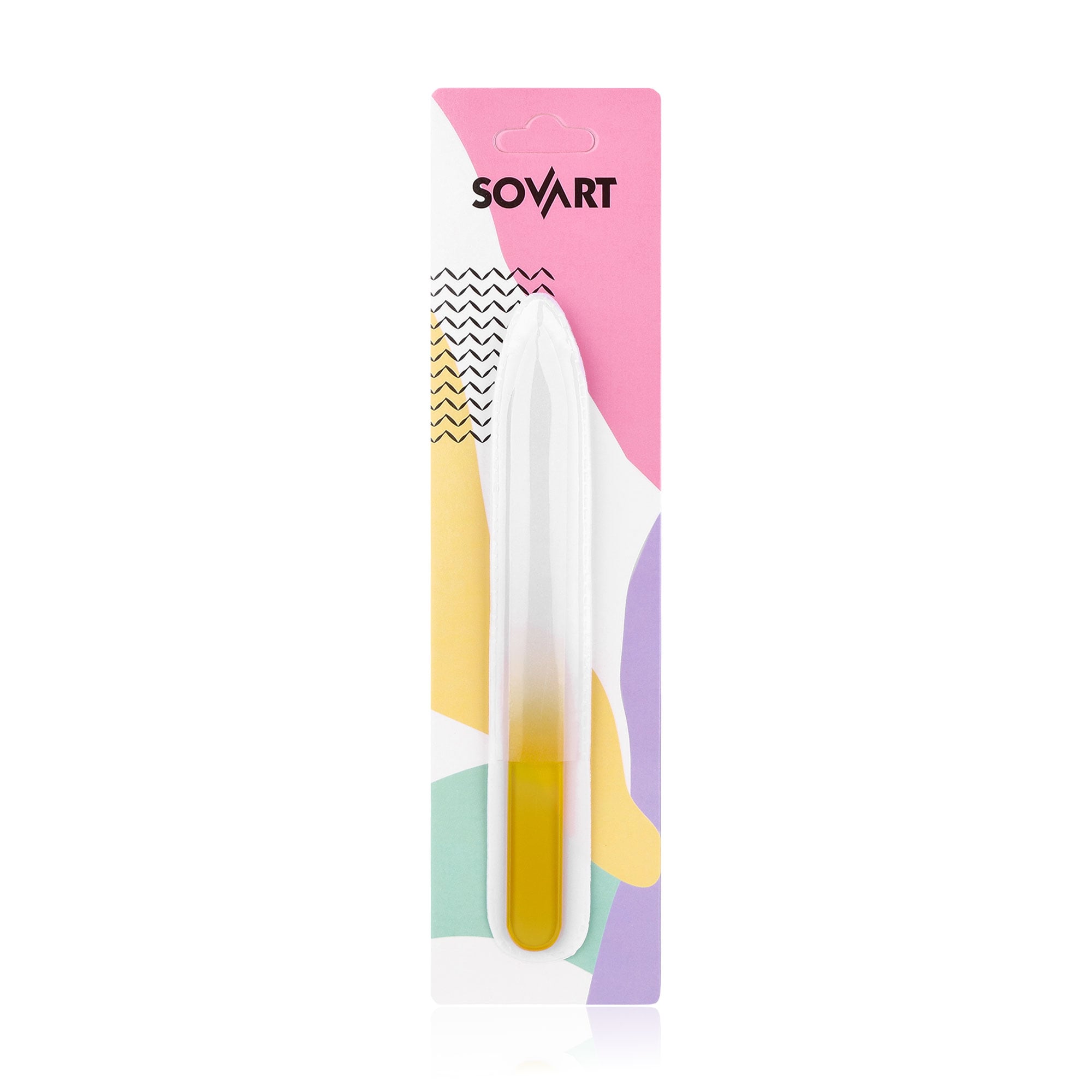Пилочка для нігтів  Sovart скляна, жовта, 14 см